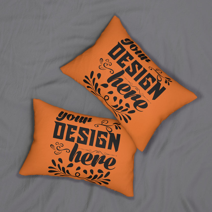 Customizable Spun Polyester Lumbar Pillow with Double Sided Print Case