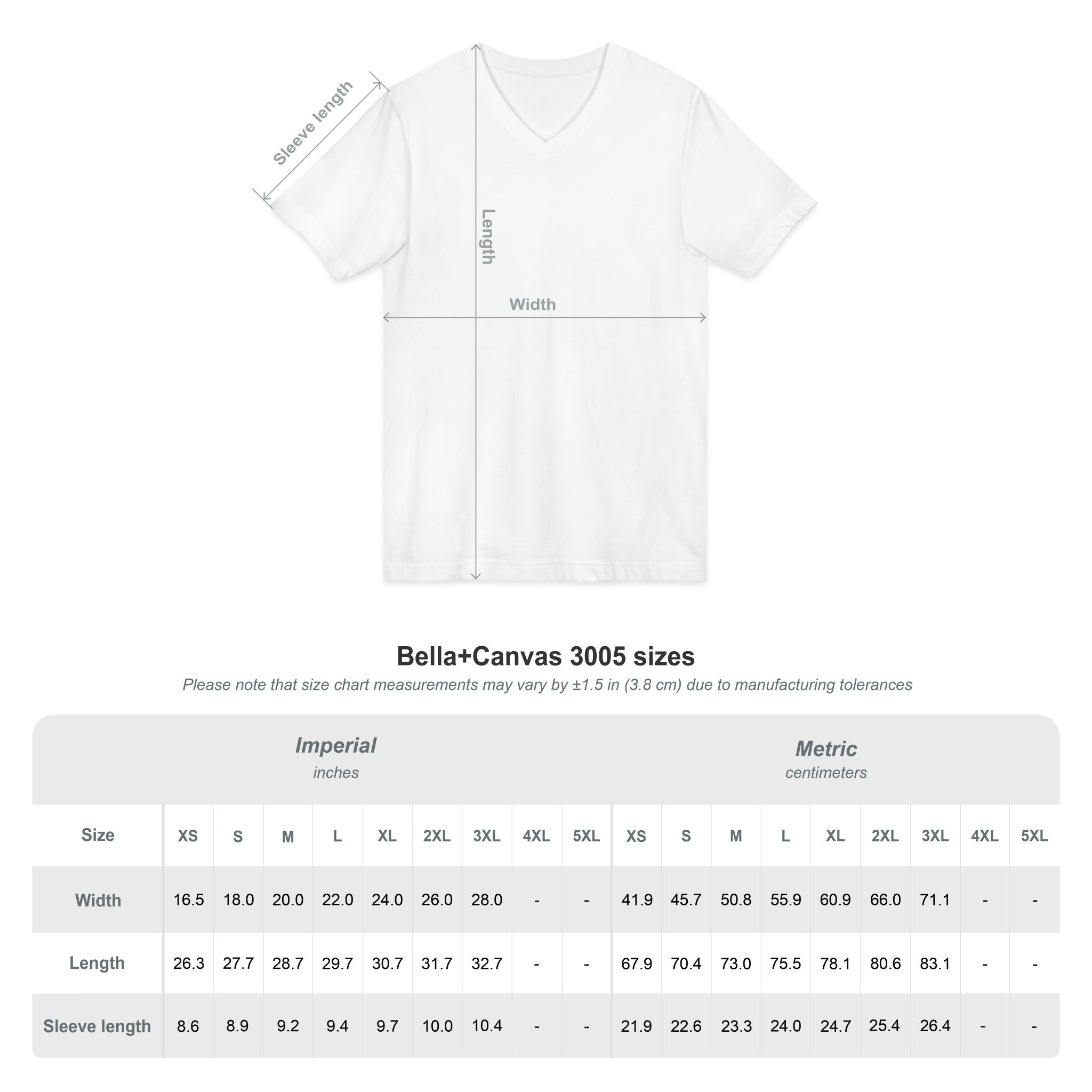 Customizable Bella+Canvas 3005 Unisex Jersey V-Neck Short Sleeve Tee