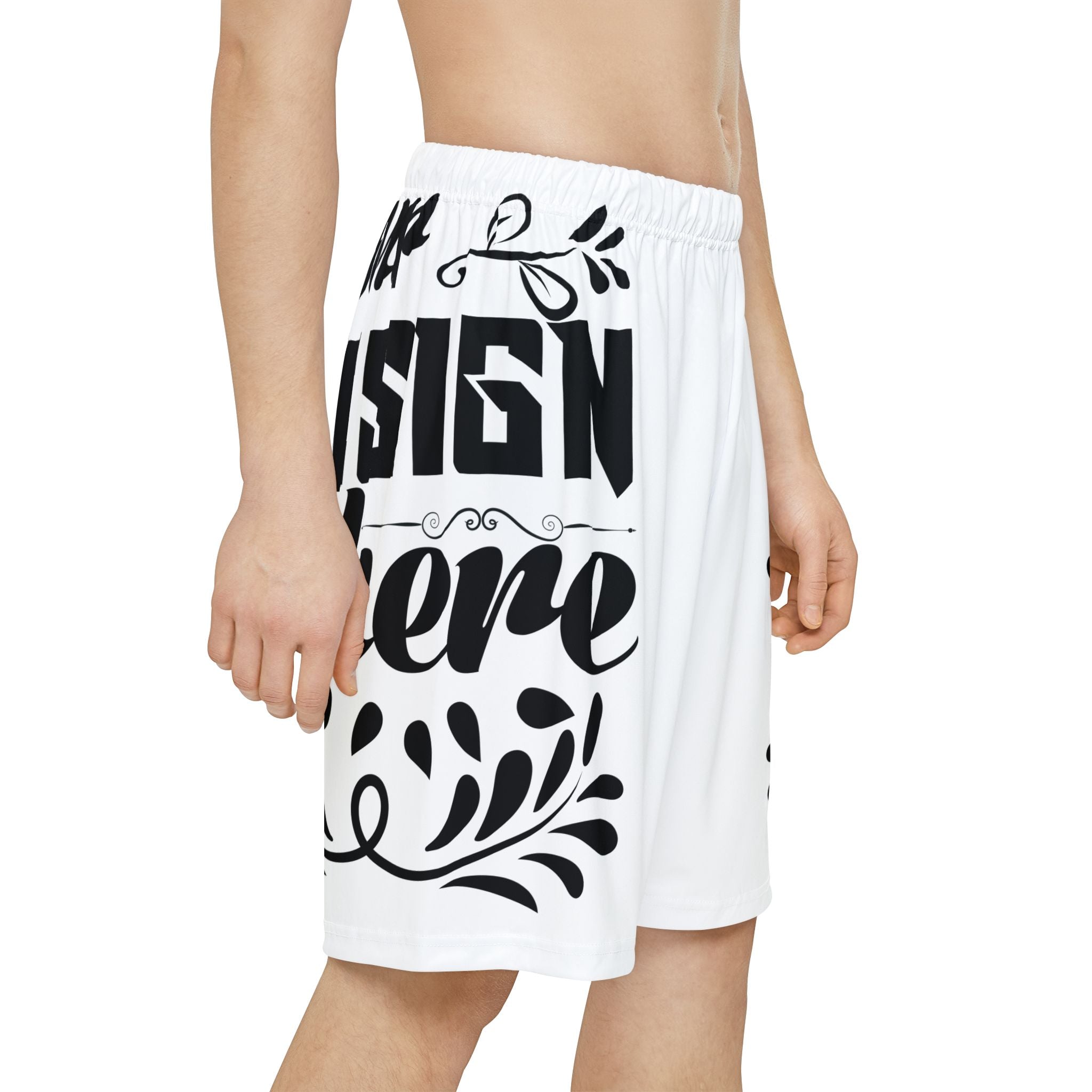 Customizable Mens Sports Shorts All Over Print Extra Light Polyester