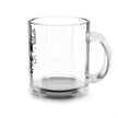 Customizable 10oz Clear Glass Mug with C Shaped Handle Heat Resistant