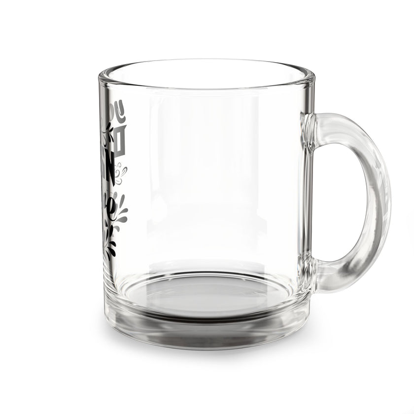 Customizable 10oz Clear Glass Mug with C Shaped Handle Heat Resistant