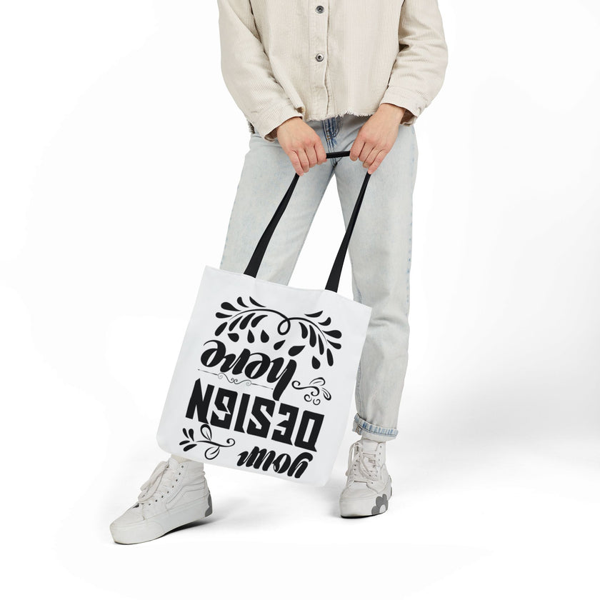 Customizable Canvas Tote Bag With 5 Color Strap Options All Over Print