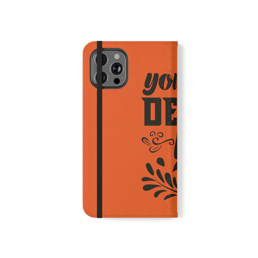 Customizable Flip Folio Phone Case With Card Slots Stand And Elastic Strap