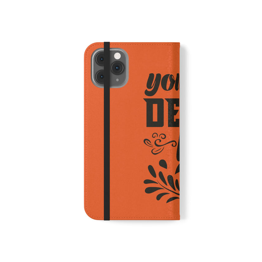 Customizable Flip Folio Phone Case With Card Slots Stand And Elastic Strap