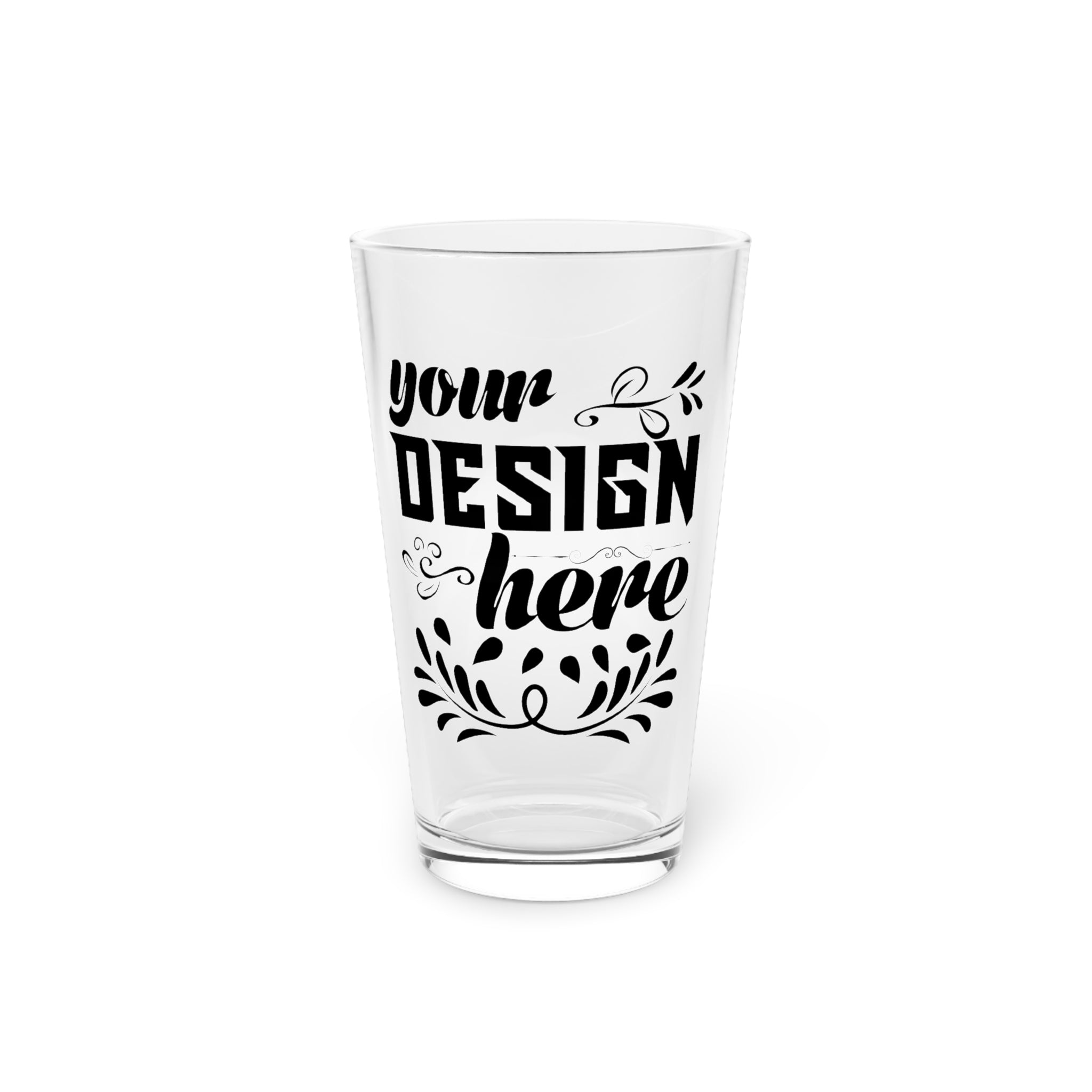 Customizable 16oz Tempered Glass Pint Glass with Custom Inkjet Print