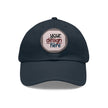 Customizable ValuCap VC300A Dad Hat with Round PU Leather Patch Front