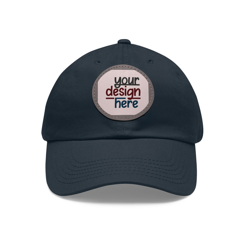 Customizable ValuCap VC300A Dad Hat with Round PU Leather Patch Front