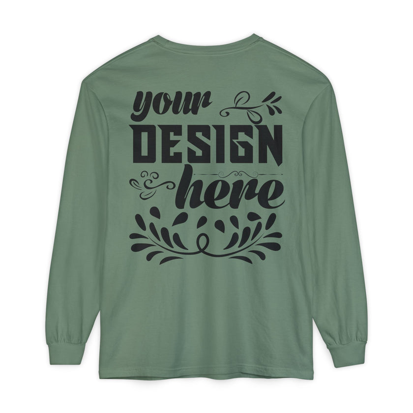 Customizable Comfort Colors 6014 Unisex Garment Dyed Long Sleeve T Shirt
