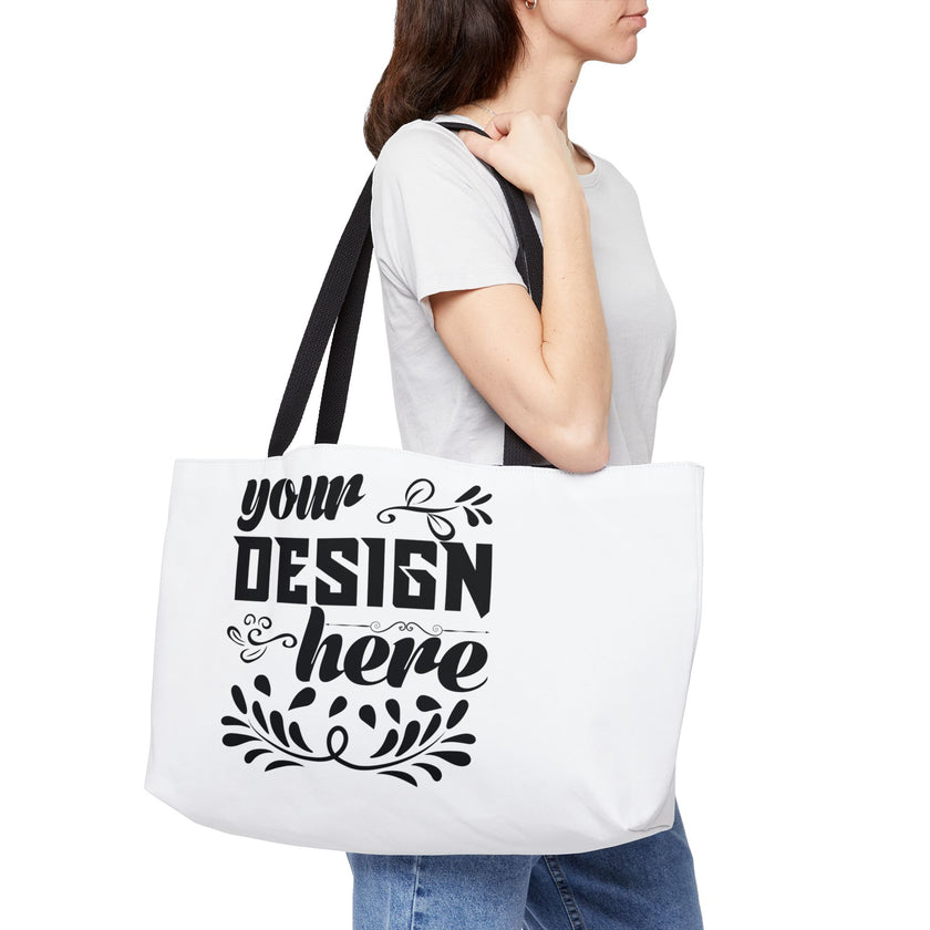 Customizable Spun Polyester Weekender Tote Bag With Lined Interior