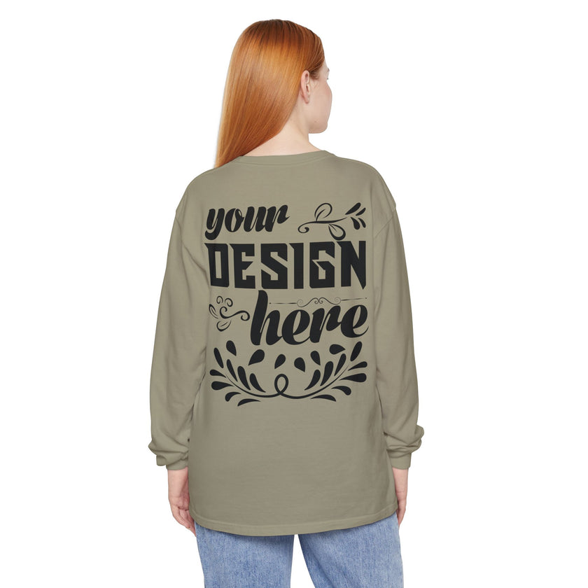 Customizable Comfort Colors 6014 Unisex Garment Dyed Long Sleeve T Shirt