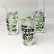 Customizable 16oz Tempered Glass Pint Glass with Custom Inkjet Print