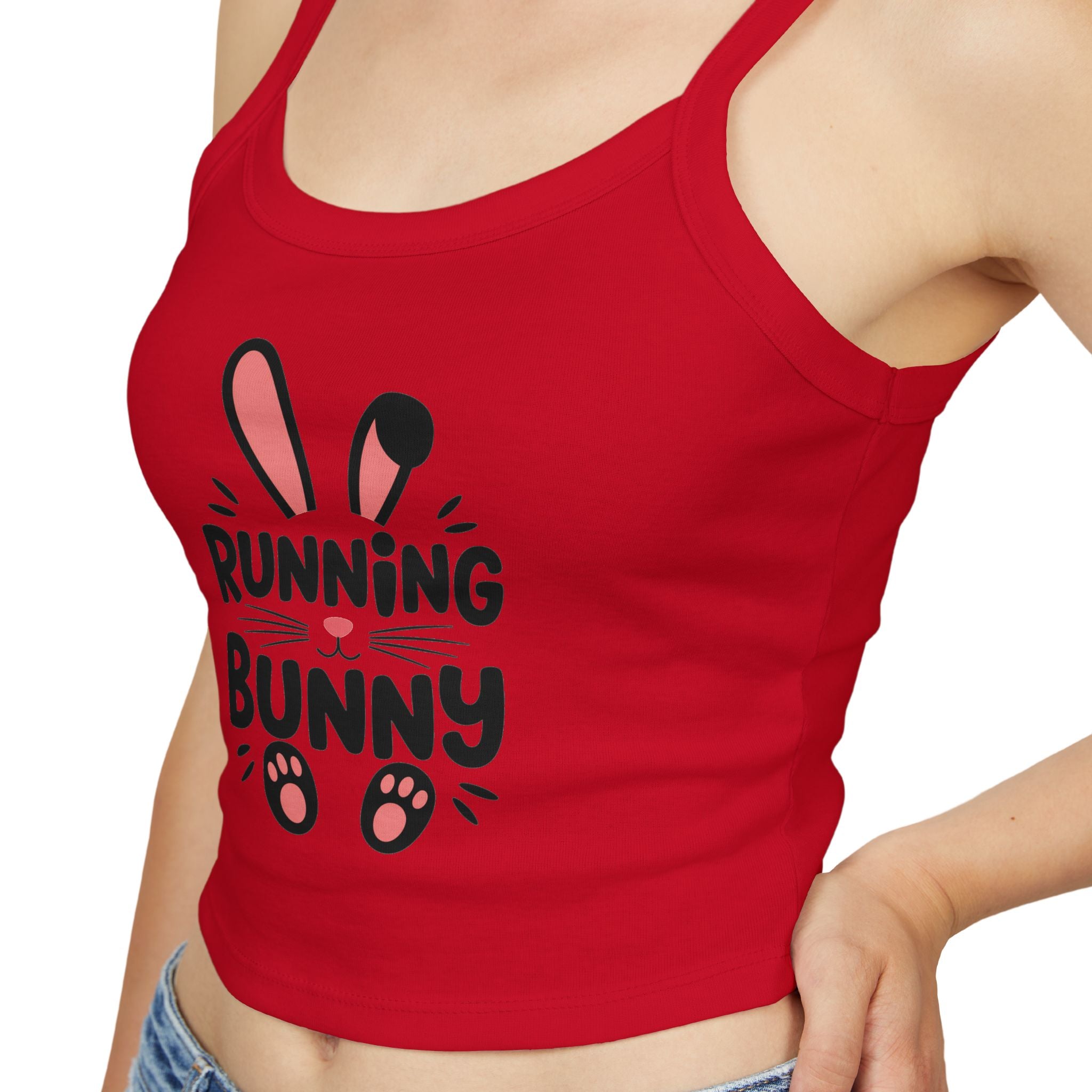 Bella+Canvas 1012 Spaghetti Strap Tank Top Running Bunny Graphic Print