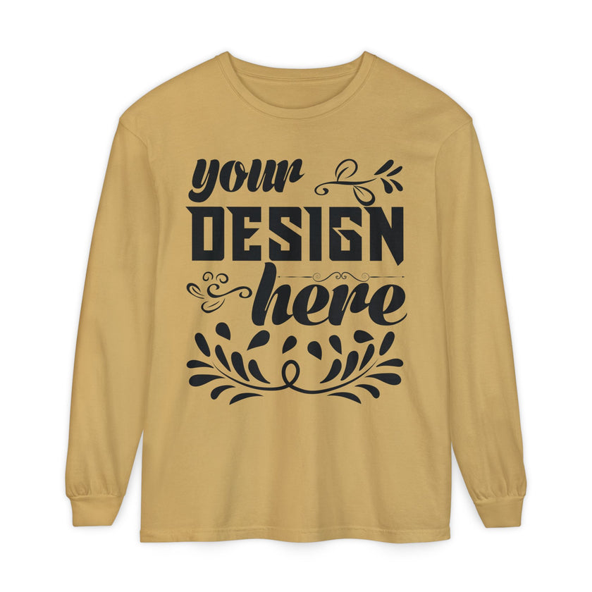 Customizable Comfort Colors 6014 Unisex Garment Dyed Long Sleeve T Shirt