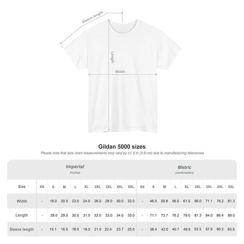 Customizable Gildan 5000 Unisex Heavy Cotton T-Shirt Classic Fit