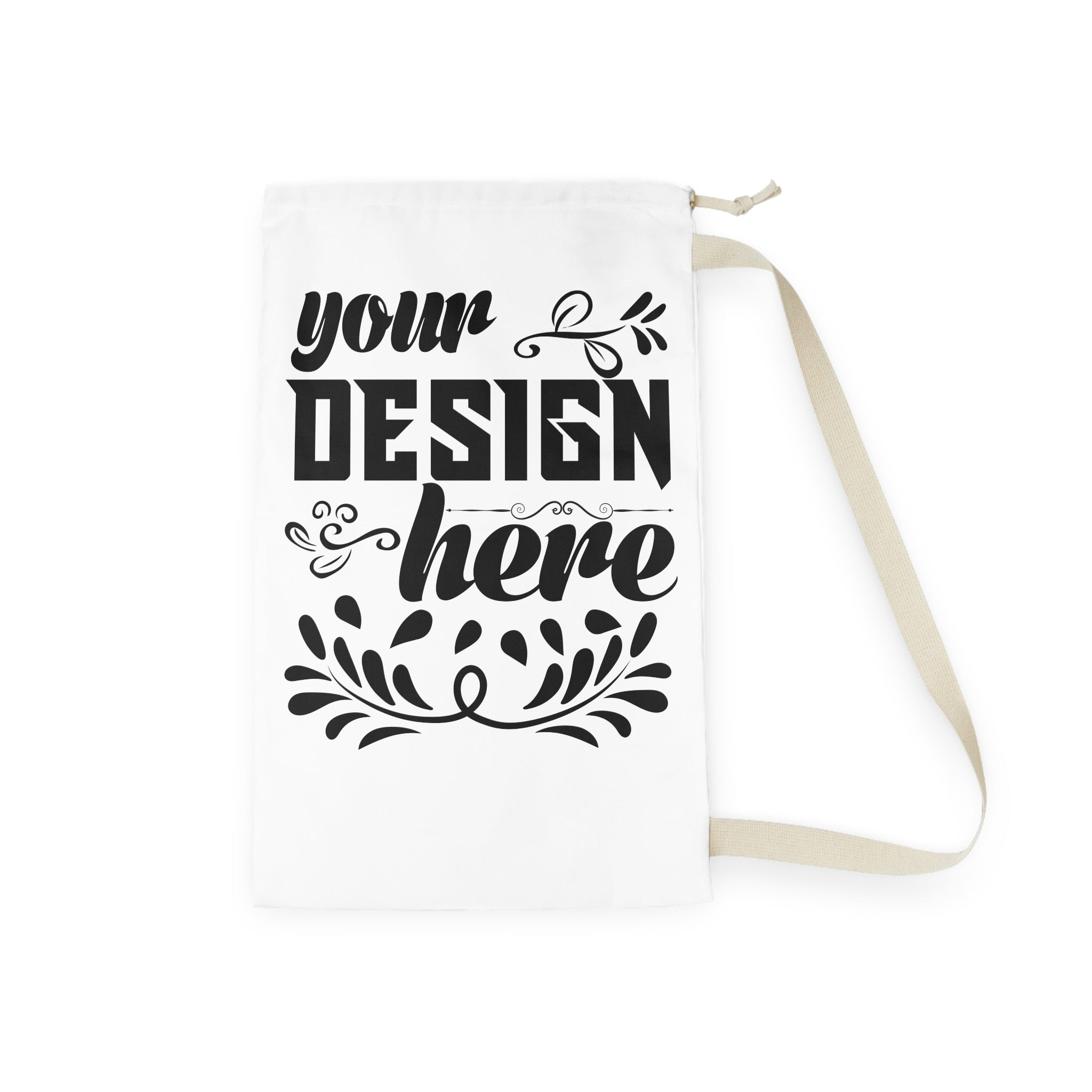 Customizable All Over Print Spun Polyester Laundry Bag With Strap