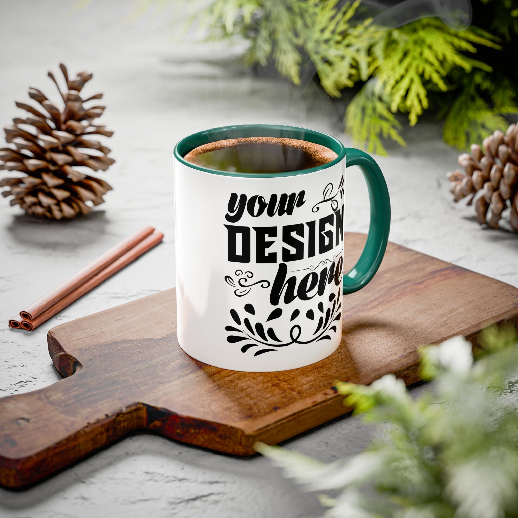 Customizable Glossy Ceramic Accent Mug 11oz and 15oz