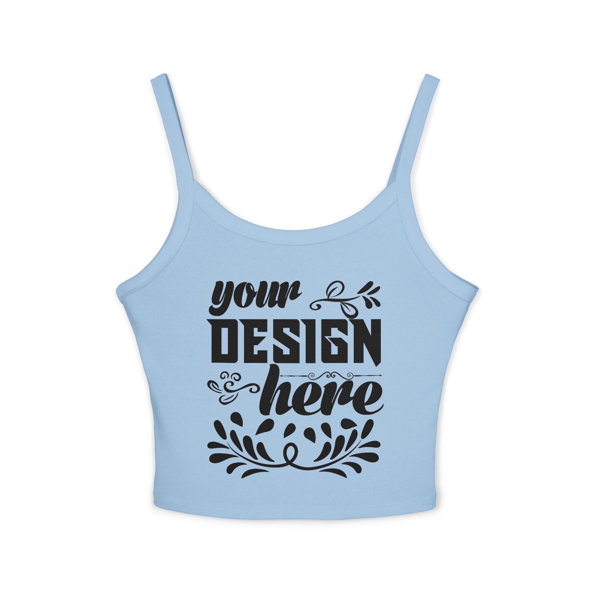 Customizable Bella+Canvas 1012 Womens Spaghetti Strap Tank Top Mid Length Fit