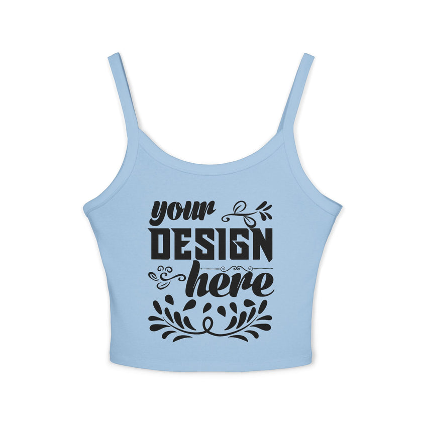 Customizable Bella+Canvas 1012 Womens Spaghetti Strap Tank Top Mid Length Fit