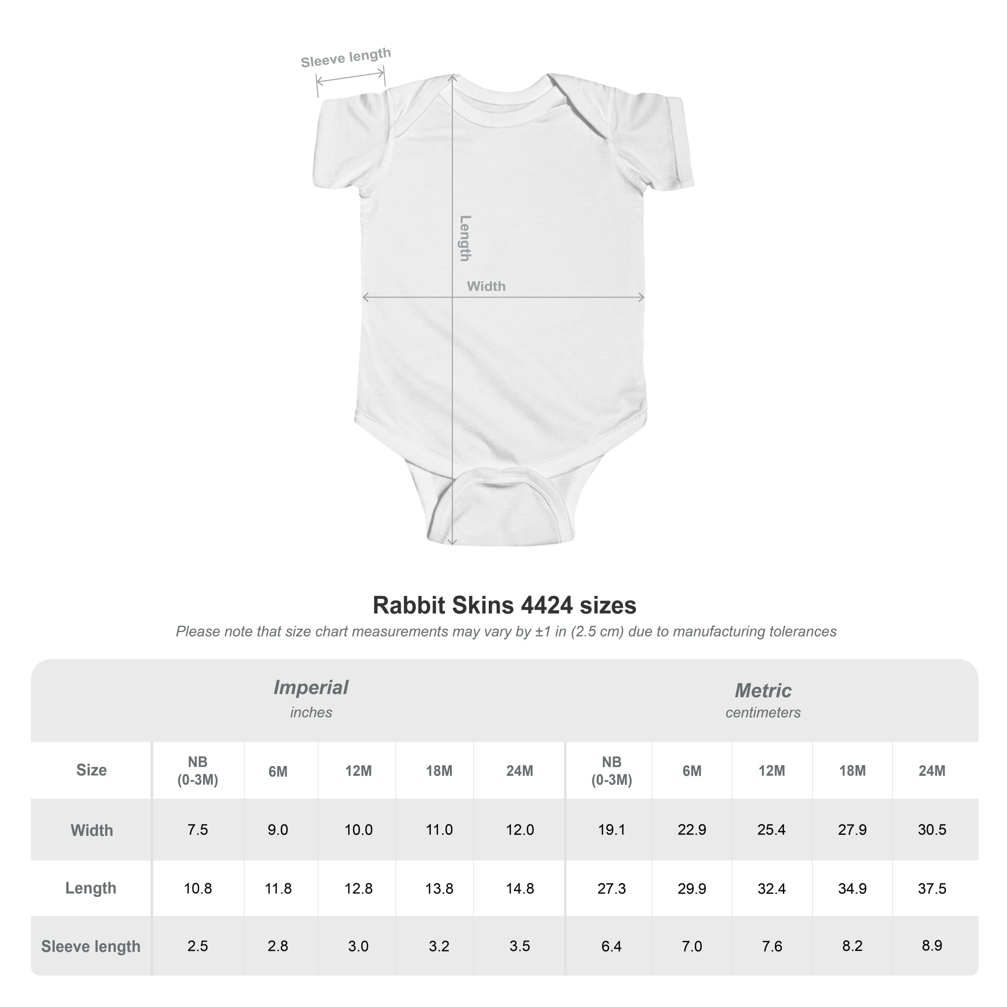 Customizable Rabbit Skins 4424 Infant Fine Jersey Baby Bodysuit