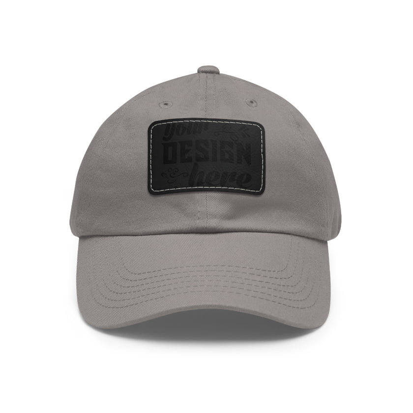 Customizable ValuCap VC300A Dad Hat with Faux Leather Patch Rectangle