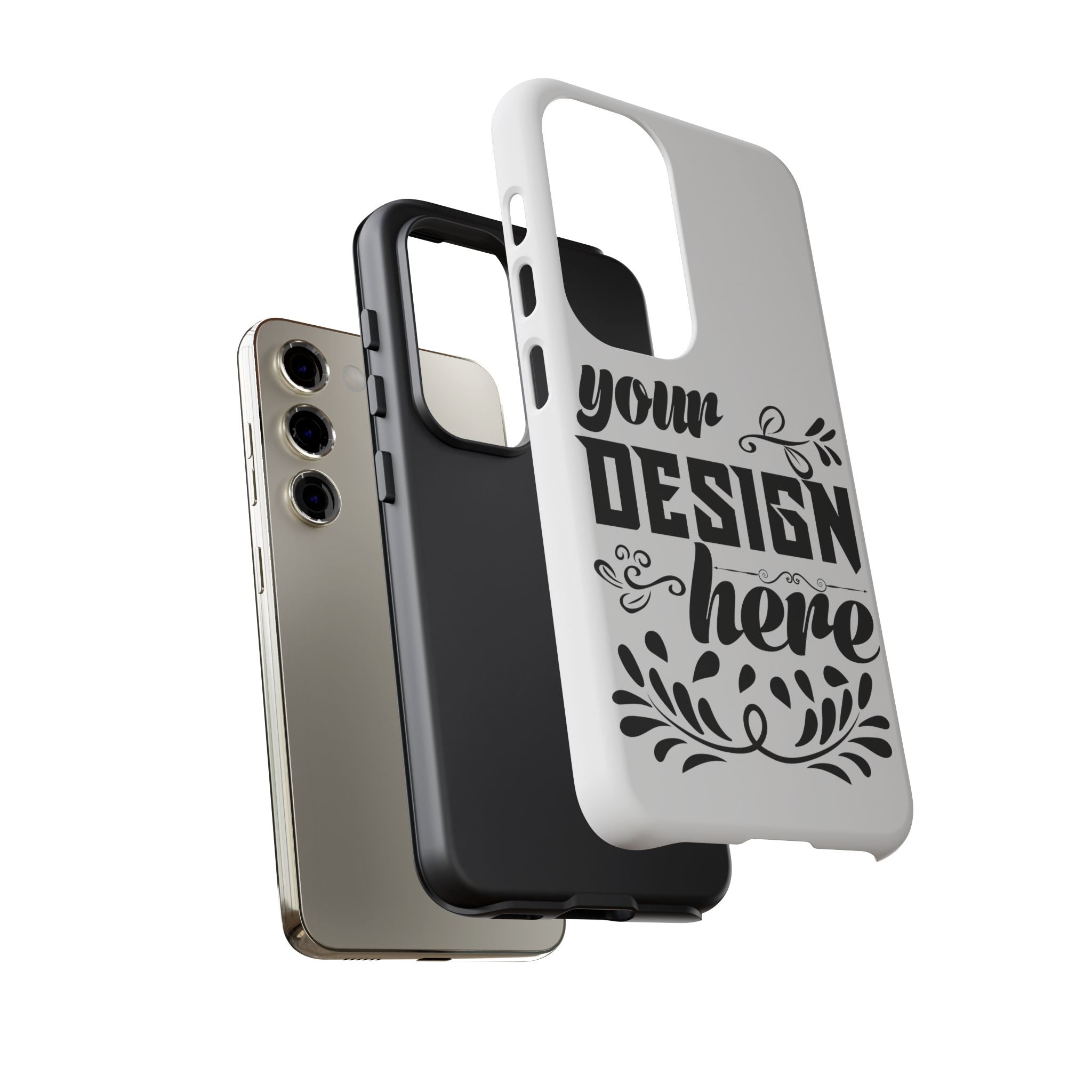 Customizable Tough Dual Layer Phone Case Polycarbonate TPU Liner Protective