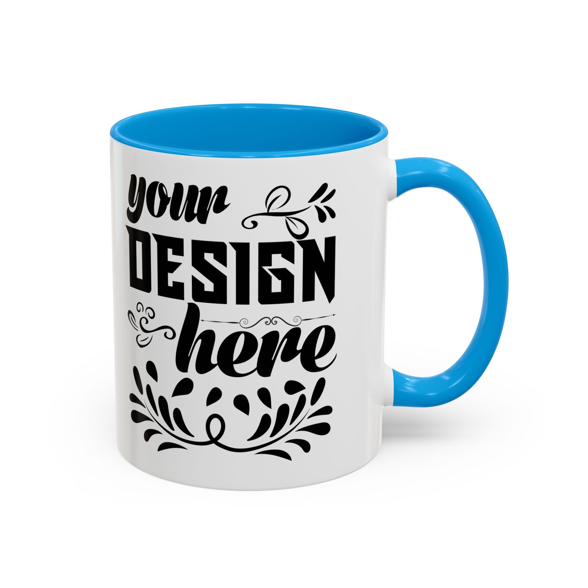 Customizable Glossy Ceramic Accent Mug 11oz and 15oz