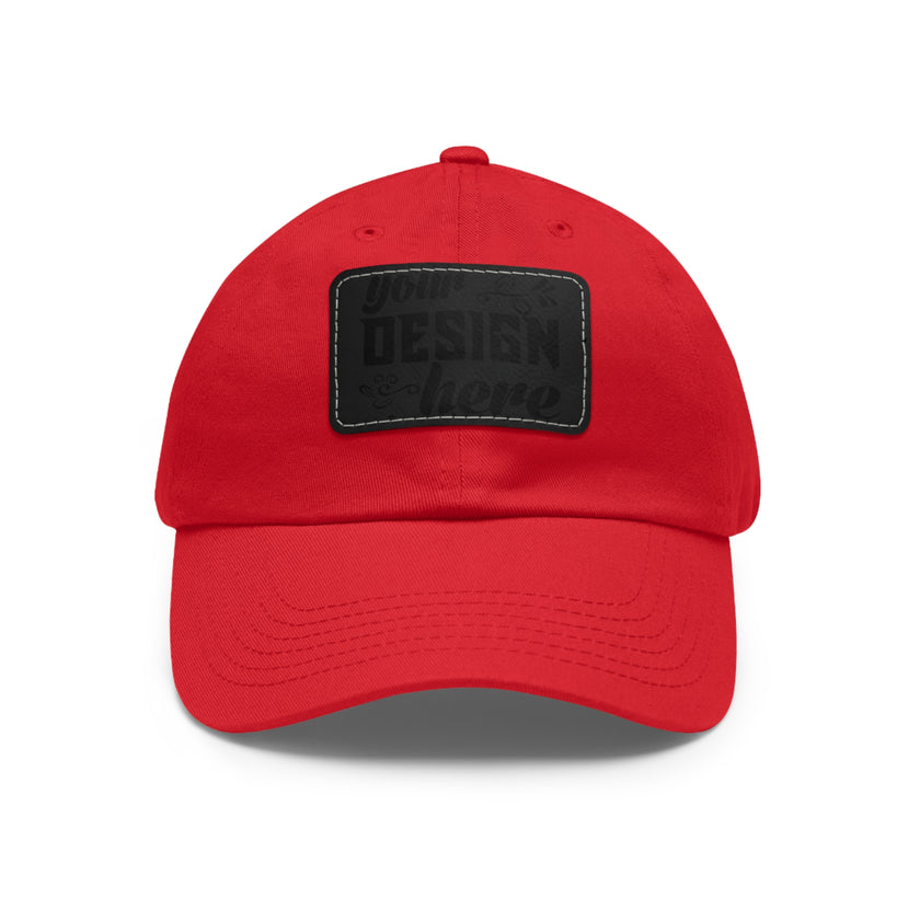 Customizable ValuCap VC300A Dad Hat with Faux Leather Patch Rectangle