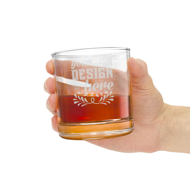 Customizable 10.5oz Clear Glass Whiskey Tumbler with Precision Engraving (Best Seller)