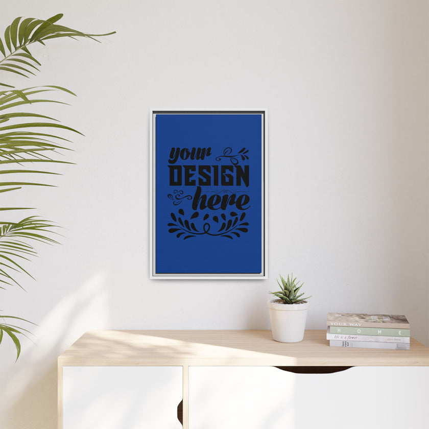 Customizable Framed Matte Canvas Print with Pinewood Frame Sawtooth Hanger