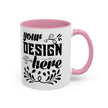 Customizable Glossy Ceramic Accent Mug 11oz and 15oz