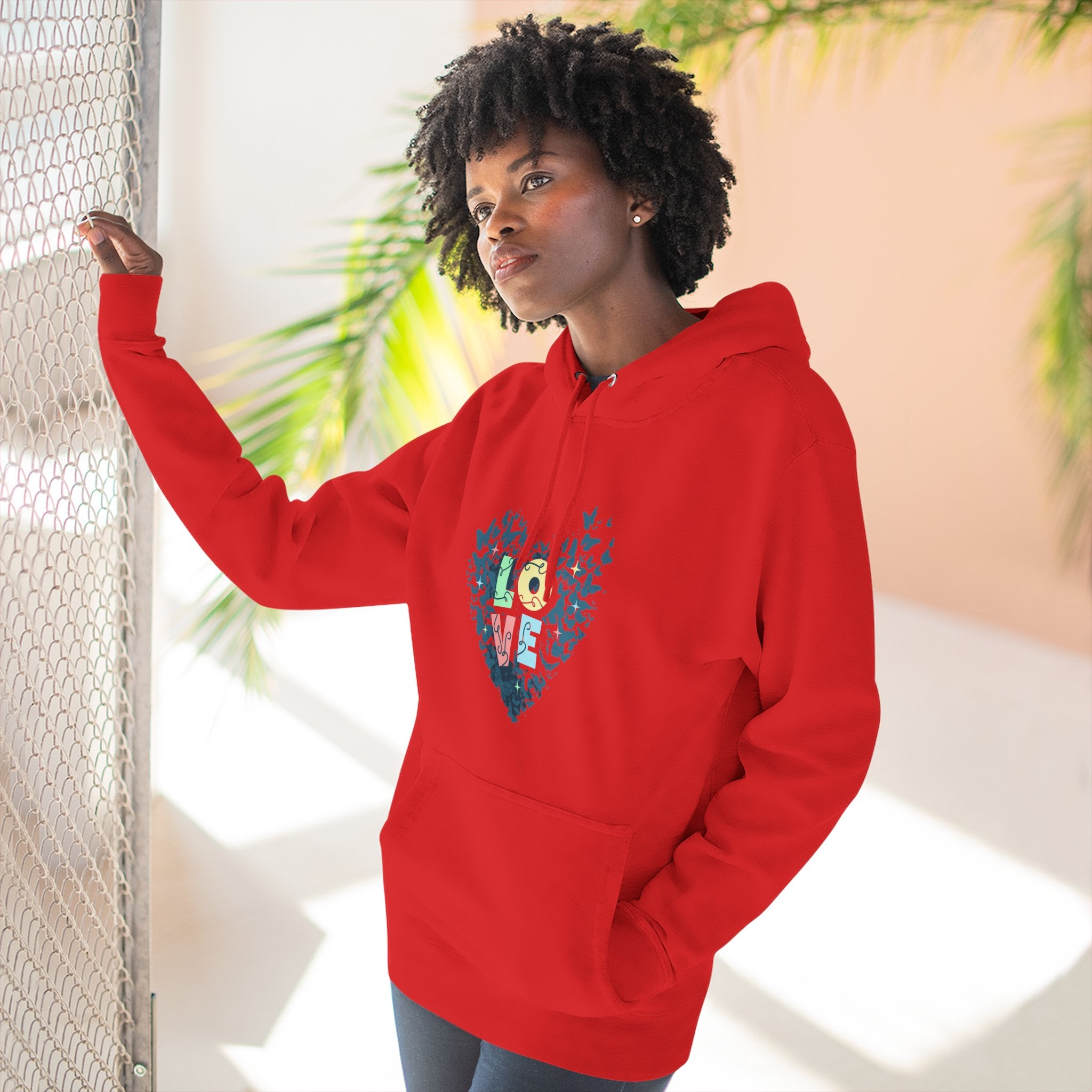 Lane Seven LS14001 Unisex  Fleece Hoodie | Butterfly Love Graphic Print