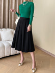 Nameria High Neck Rib Knit Top Slim Fit Base Layer