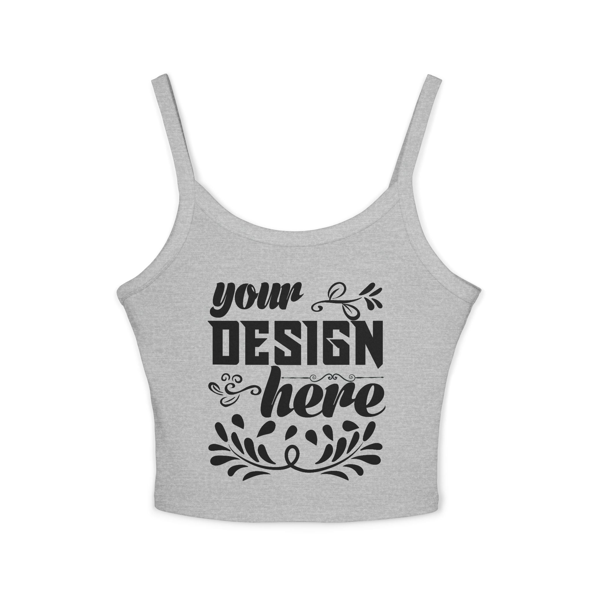 Customizable Bella+Canvas 1012 Womens Spaghetti Strap Tank Top Mid Length Fit