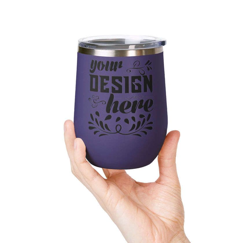 Customizable Polar Camel 12oz Stainless Steel Wine Tumbler Cup Lid