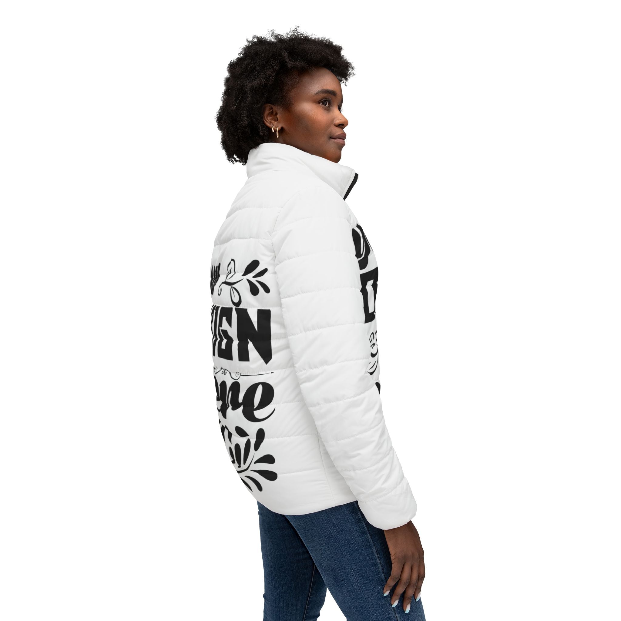 Customizable Women’s Puffer Jacket All Over Print Winter Outerwear