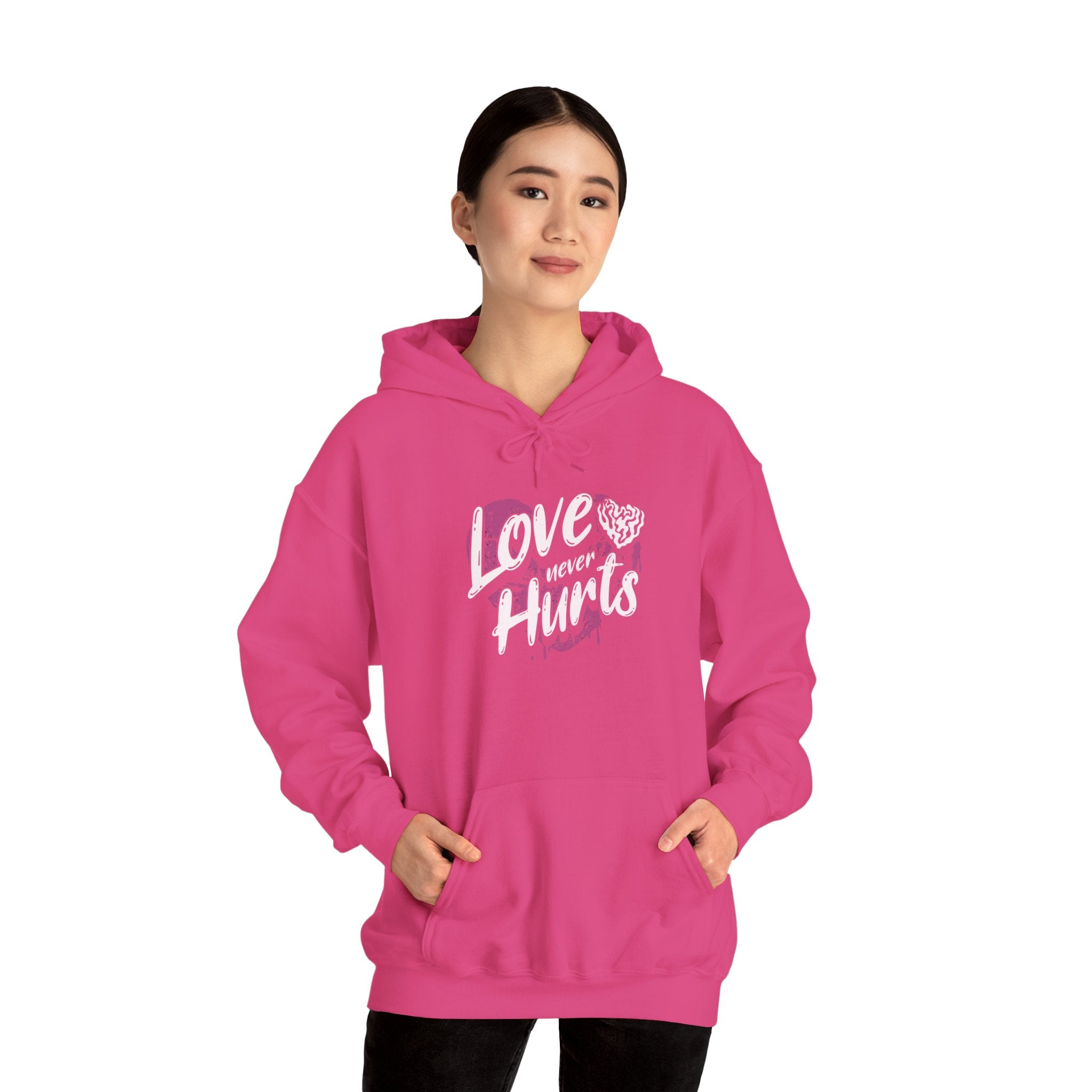 Gildan 18500 Unisex  Hooded Sweatshirt | Love Never Hurts Graphic Print