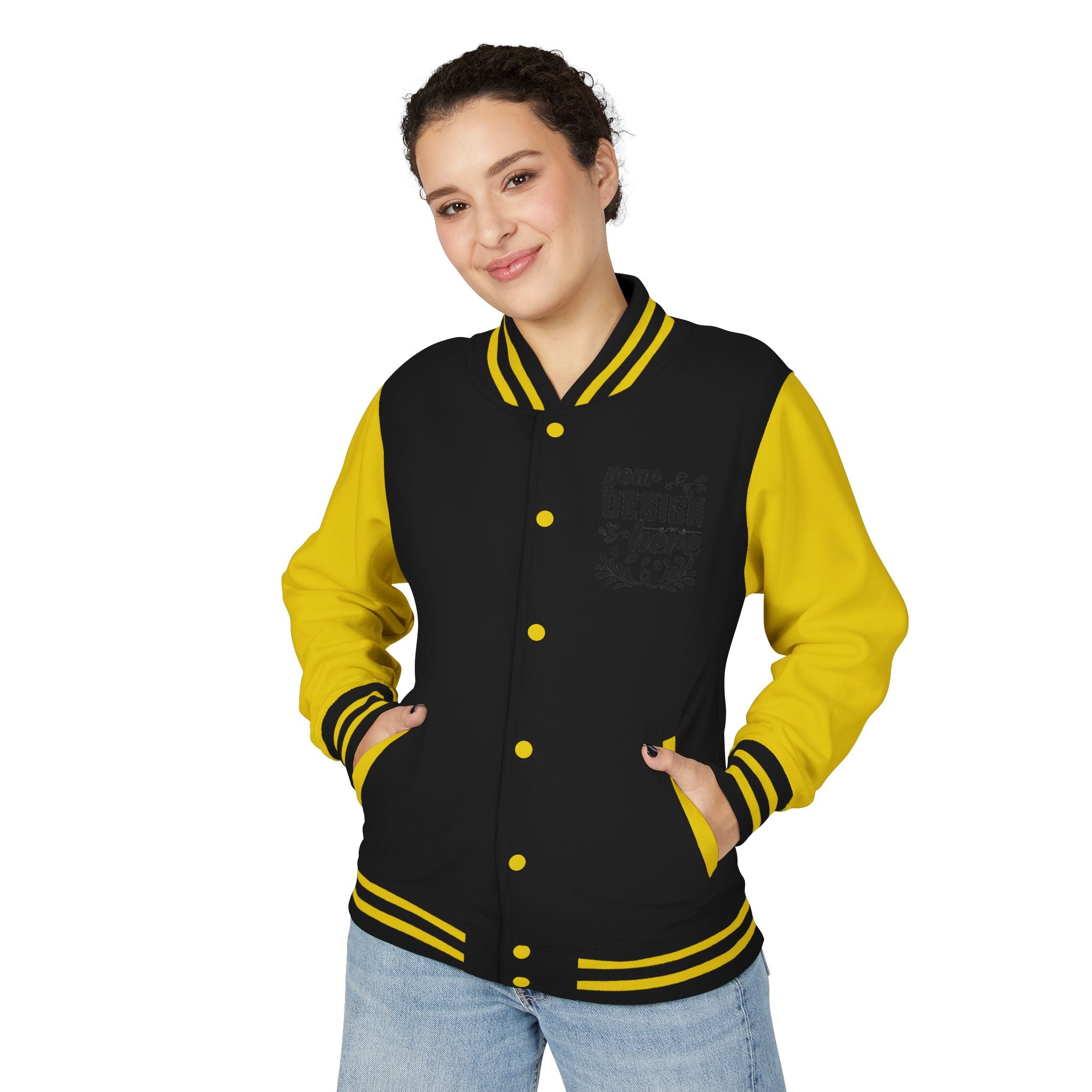 Customizable AWDis JH043 Unisex Heavyweight Letterman Jacket
