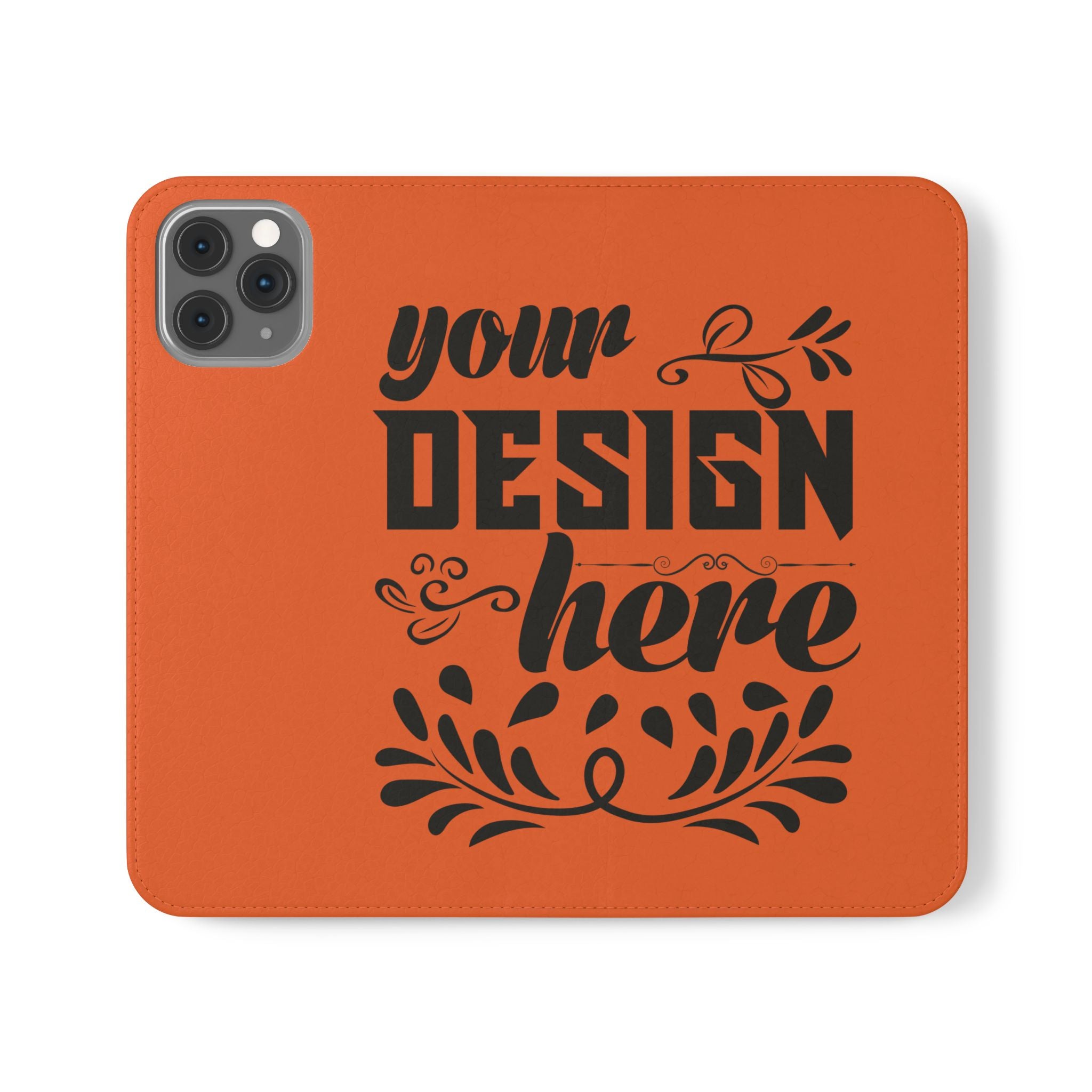 Customizable Flip Folio Phone Case With Card Slots Stand And Elastic Strap