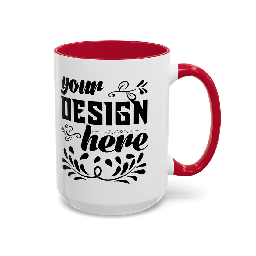 Customizable Glossy Ceramic Accent Mug 11oz and 15oz
