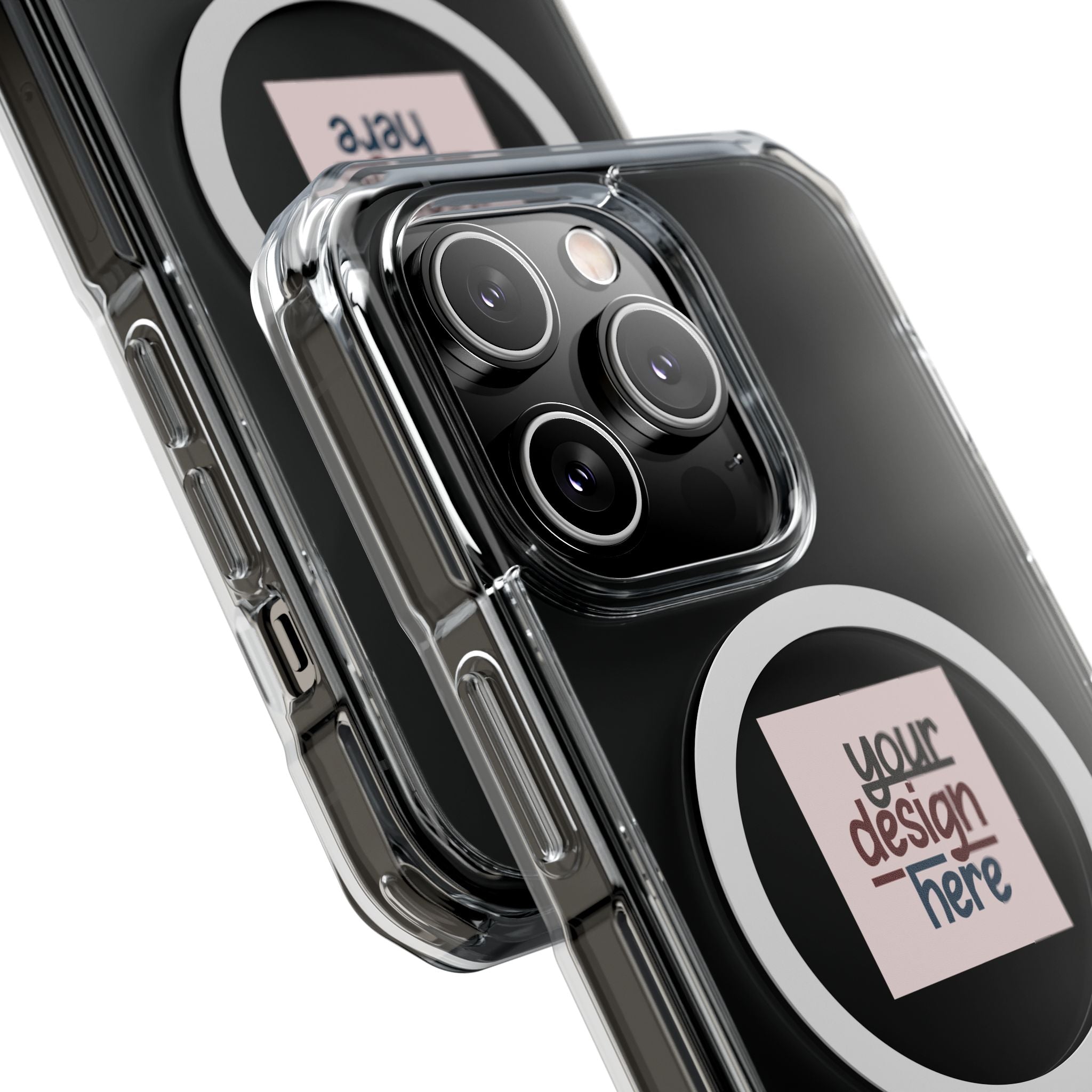 Customizable Magnetic Clear Impact Case With Air Cushioned Bumper Corners