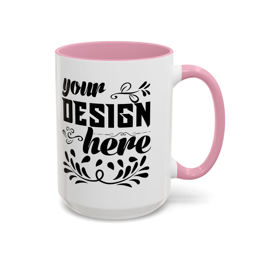 Customizable Glossy Ceramic Accent Mug 11oz and 15oz