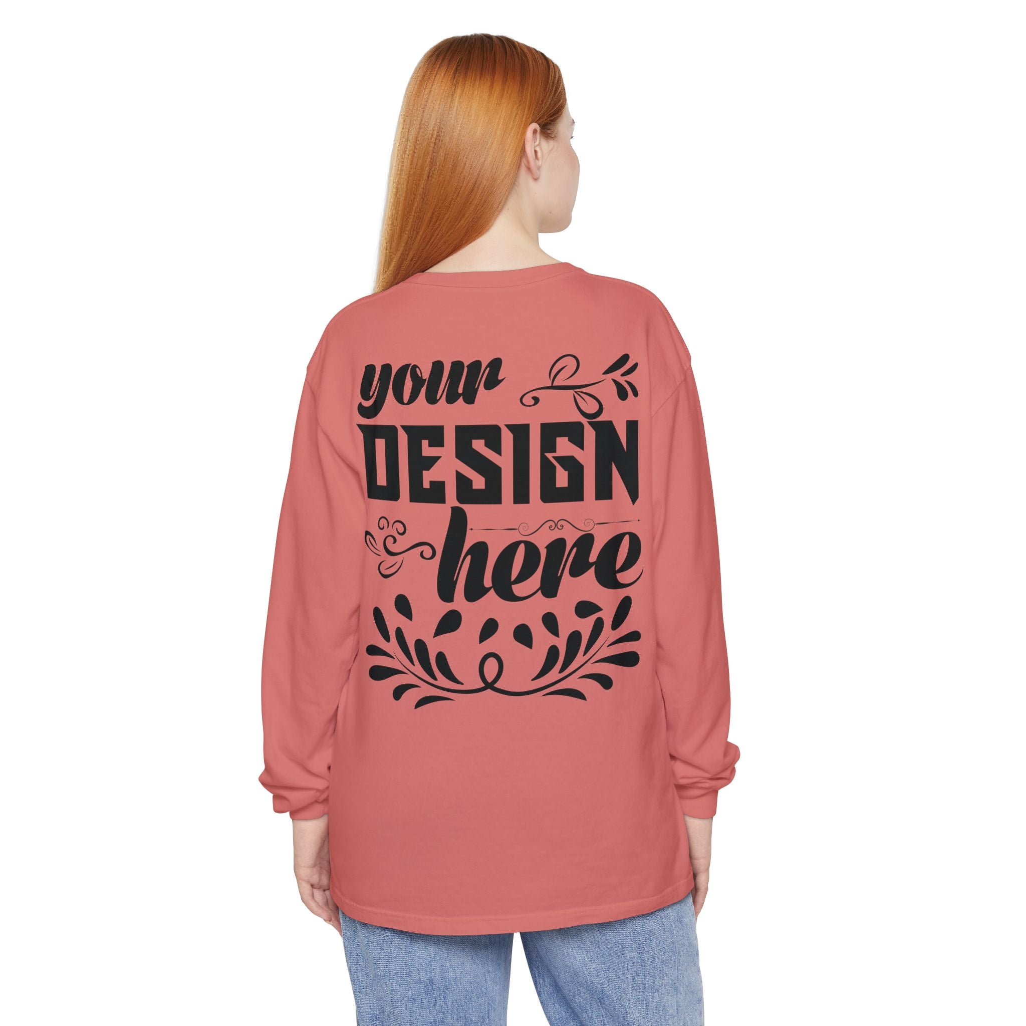 Customizable Comfort Colors 6014 Unisex Garment Dyed Long Sleeve T Shirt
