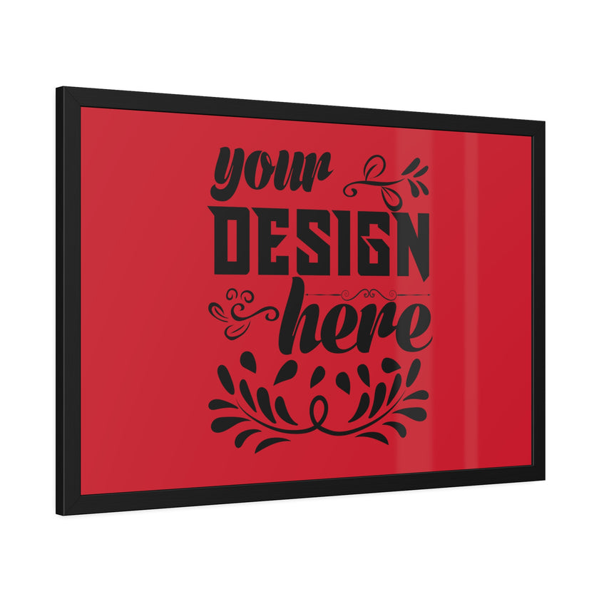 Customizable Framed Paper Poster with Matte Black Pinewood Frame Plexiglass