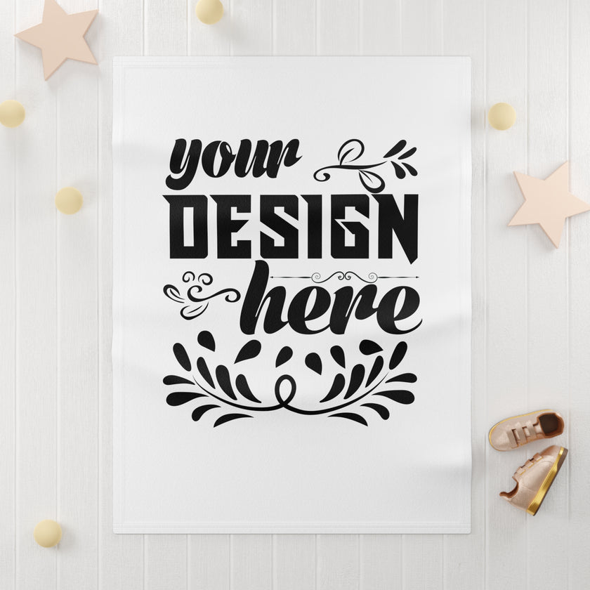 Customizable Soft Fleece Baby Blanket 30x40 Personalized One Sided Print