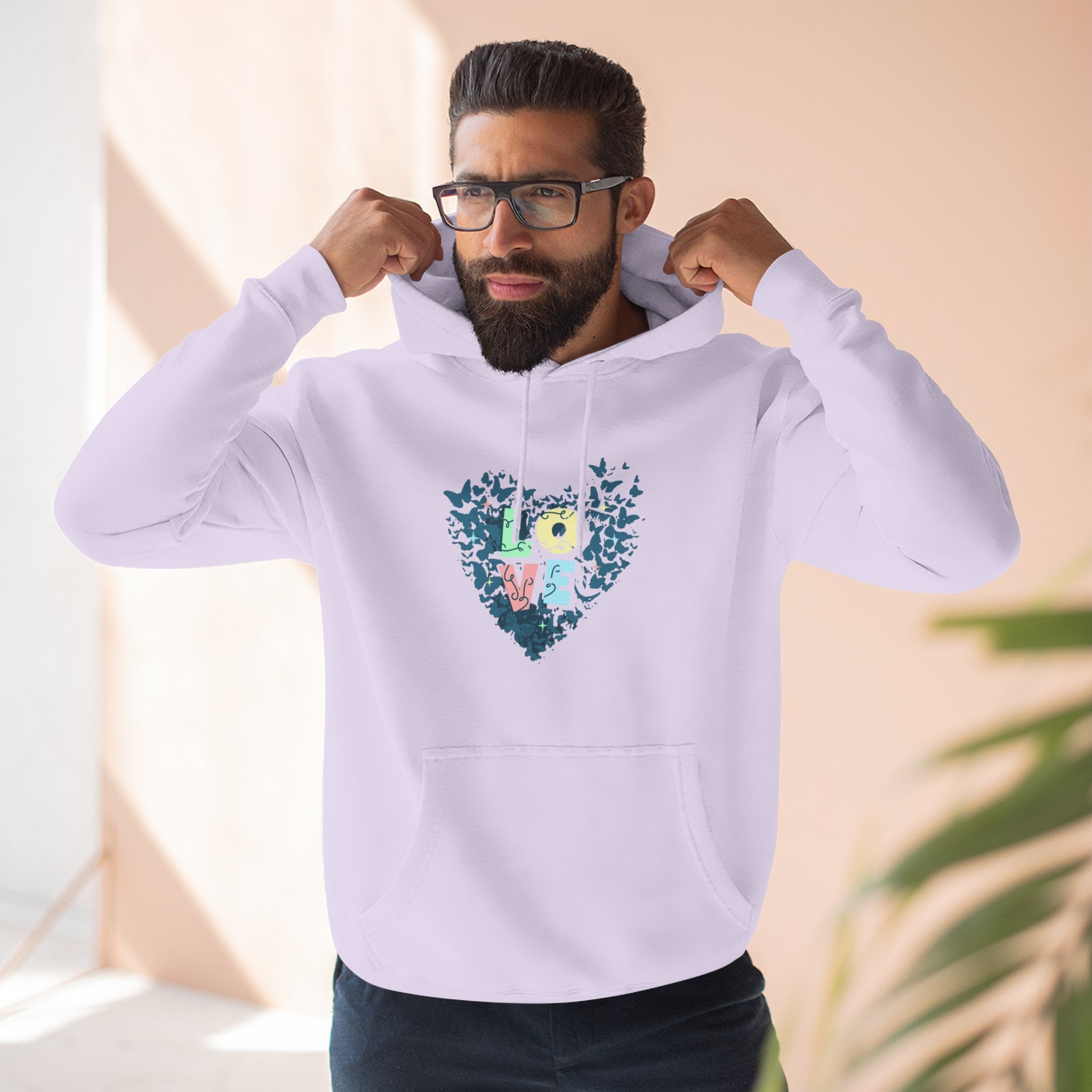 Lane Seven LS14001 Unisex  Fleece Hoodie | Butterfly Love Graphic Print