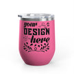 Customizable Polar Camel 12oz Stainless Steel Wine Tumbler Cup Lid
