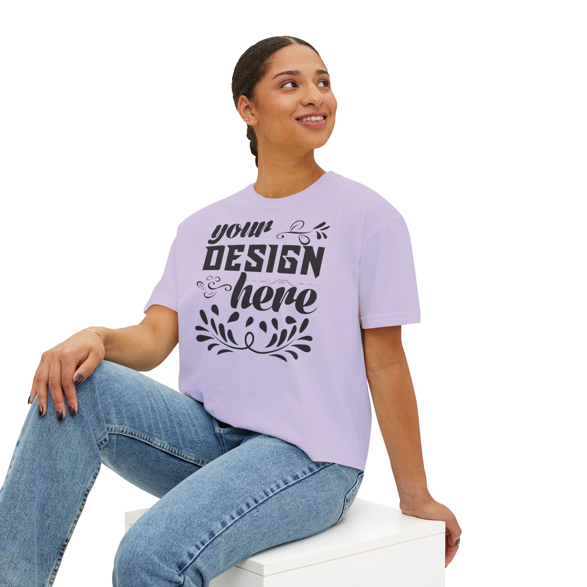 Customizable Comfort Colors 3023CL Womens Boxy Pigment Dyed T-Shirt