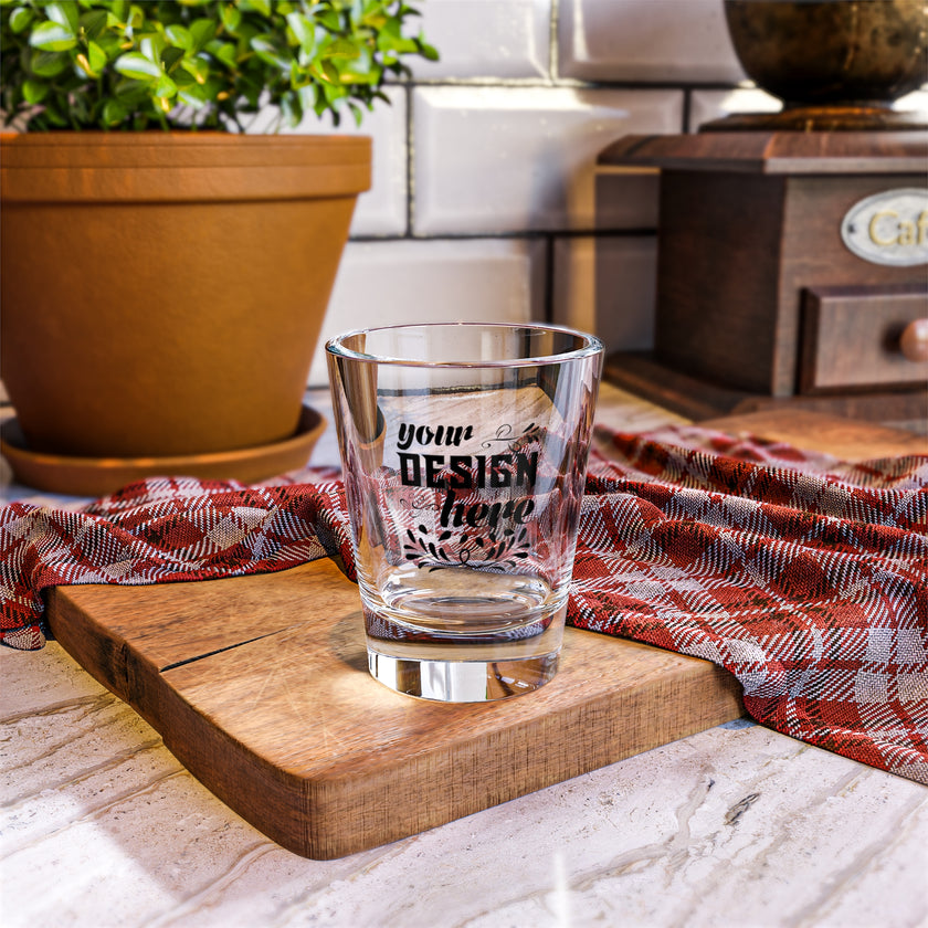 Customizable 1.5oz Clear Glass Shot Glass with Weighted Base Print