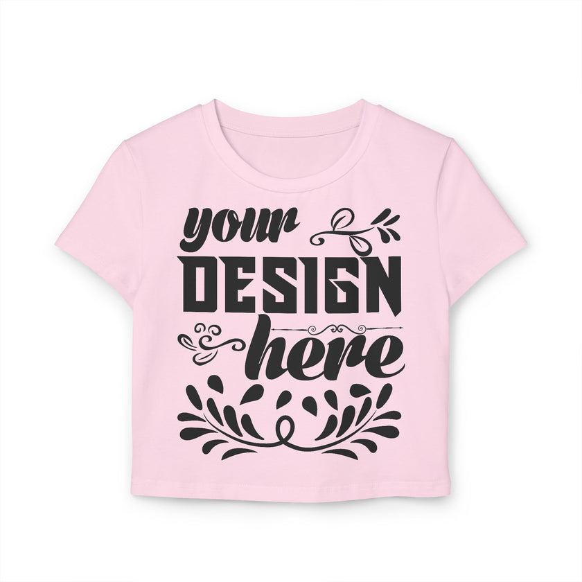 Customizable Womens Baby Tee Organic Cotton Slim Fit T Shirt