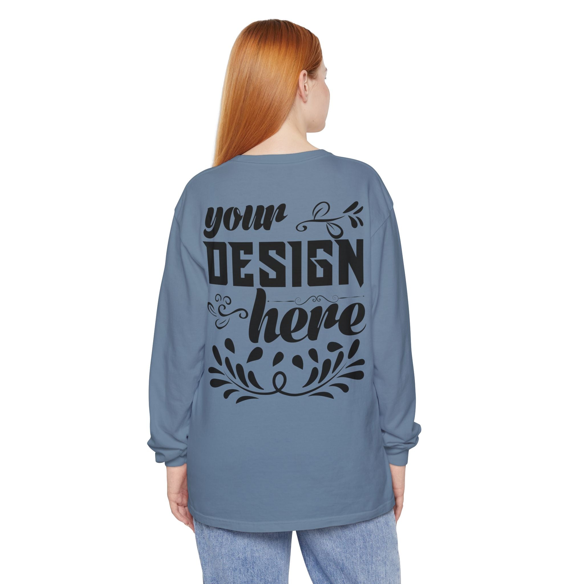 Customizable Comfort Colors 6014 Unisex Garment Dyed Long Sleeve T Shirt
